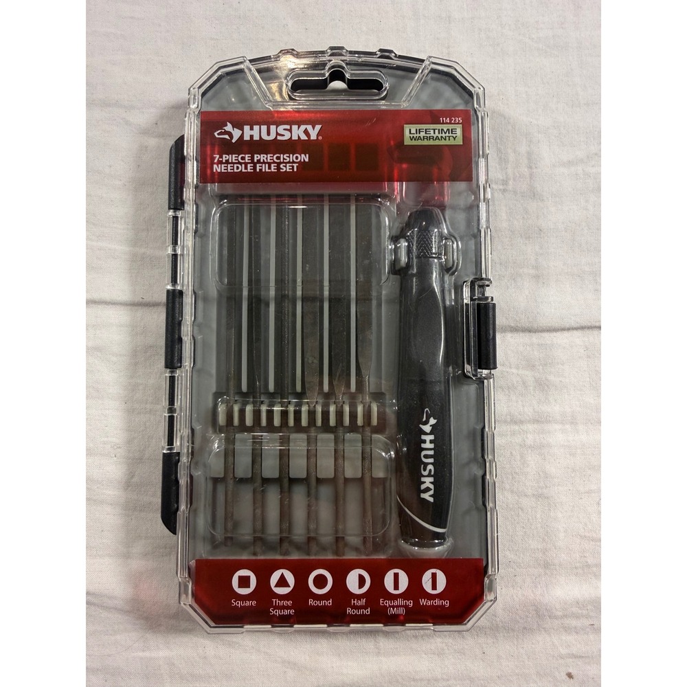 Husky 7-Piece Precision Needle File Set Black NEW 114 235